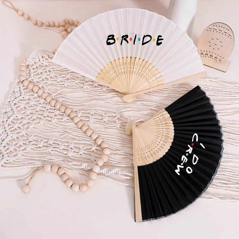 Bride & I Do Crew Bamboo Hand Fans | Bachelorette Party Gift Bachelorette Party Fan Peaceful Pleasures Health and Wellness