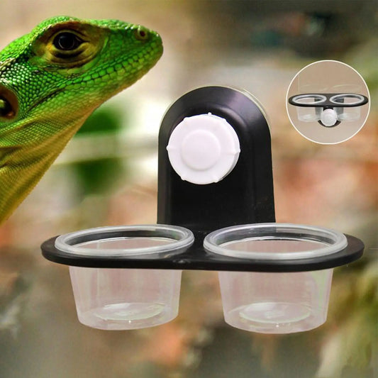 Reptile Feeding Dish & 4-Cup Dispenser Tray | Gecko, Lizard & More Reptile Feeding Dish Peaceful Pleasures Health and Wellness