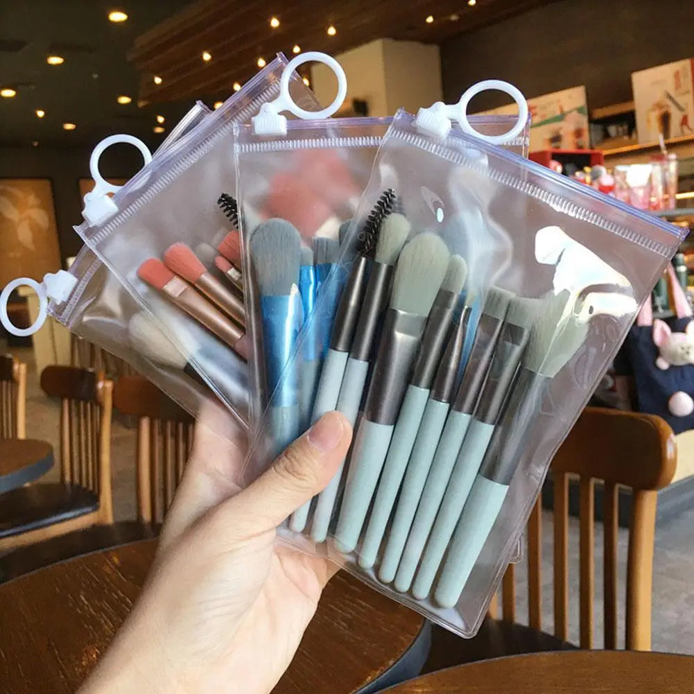8-Piece Mini Makeup Brush Set – Soft Synthetic, Travel-Ready