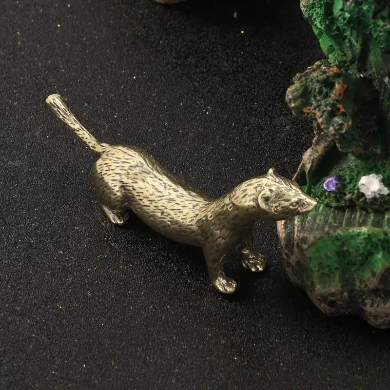 Otter Antique Bronze Statue | Solid Copper Figurine Desk Decor