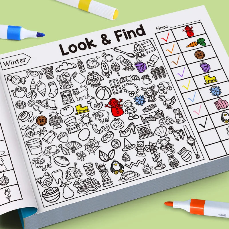 Children's Search Items Game Enhance Visual Perception Fun Coloring
