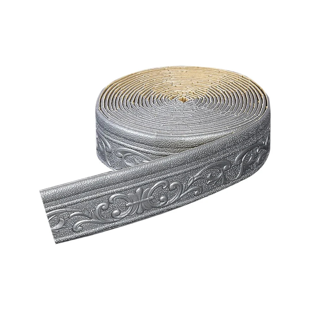 10m 3D Self-Adhesive Wall Trim Skirting Border | Waterproof