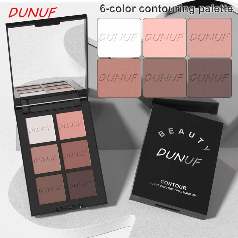 6-Color Highlight & Contour Powder Palette | Bronzer Blush