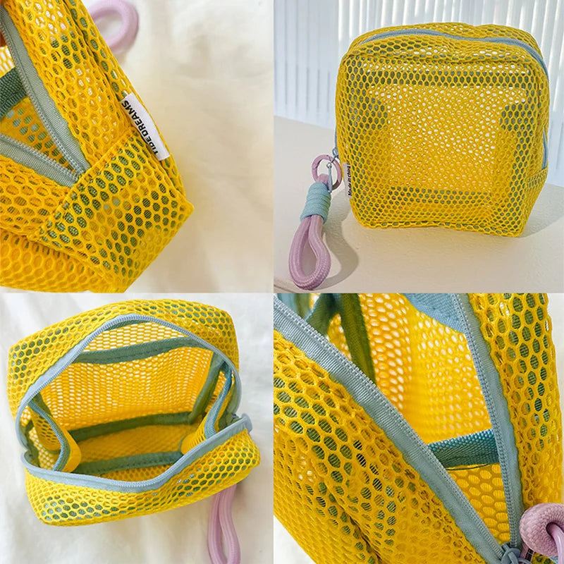 Dopamine Mesh Makeup Bag – Large Travel Organizer Pouch