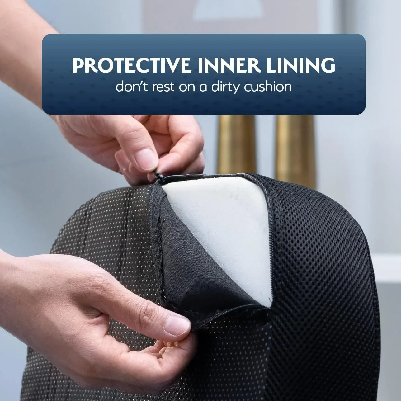 Gel Memory Foam Seat Cushion for Office Chairs - Portable with Removable Mesh Cover and Anti-Slip Bottom Peaceful Pleasures Health and Wellness