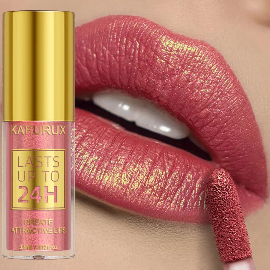 KAFURUX Glitter Metallic Lip Gloss – 14 Colors Long-Lasting