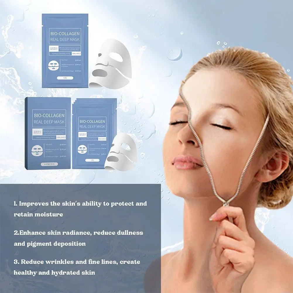 Eelhoe Collagen Facial Mask – Moisturizing, Anti-Wrinkle & Brightening Face Mask (1pc or 4pcs) Peaceful Pleasures Health and Wellness