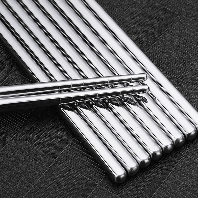 5 Pairs 304 Stainless Steel Chopsticks Reusable Non Slip Chopsticks Dishwasher Safe Peaceful Pleasures Health and Wellness