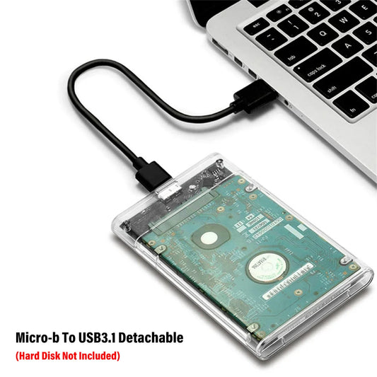 Transparent External Hard Drive 2.5 Inch HDD SSD Case Micro-b To USB3.1 4TB Drive Housing Compatible UASP SATA III Laptop Peaceful Pleasures Health and Wellness