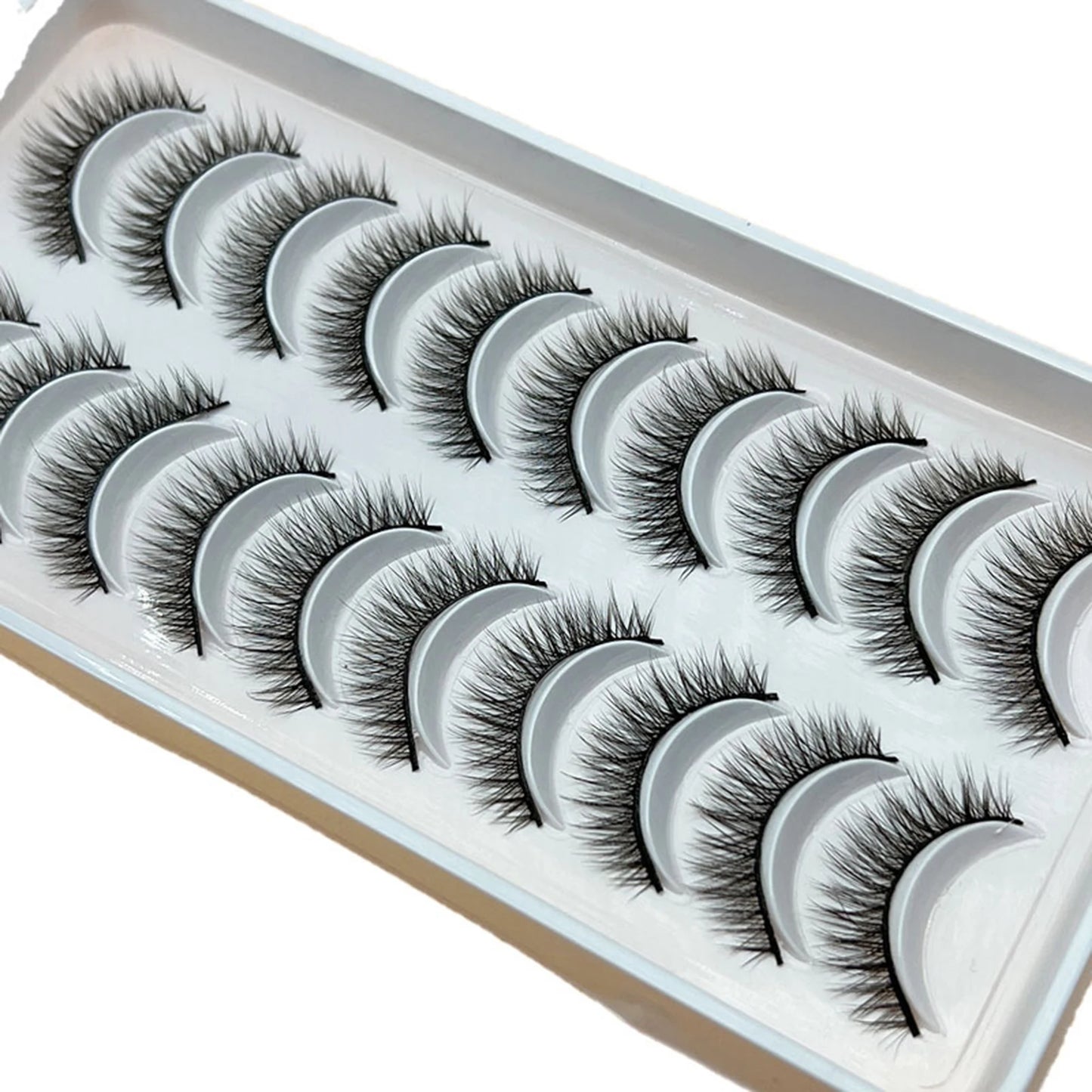 10 Pairs Natural Fluffy False Eyelashes Wispy Lashes 3D Volume Strip Lashes D Curl Fake Eyelashes with Clear Band Eye Lashes Peaceful Pleasures Health and Wellness style 4