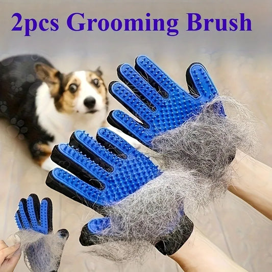 2-in-1 Pet Grooming Gloves | Silicone Deshedding for Dogs & Cats Pet Grooming Gloves Peaceful Pleasures Health and Wellness