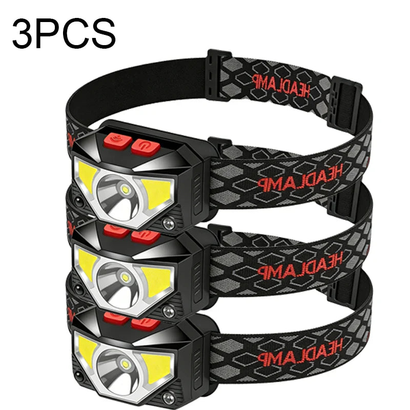 LED Sensor Headlamp USB Rechargeable – 8 Modes, Waterproof