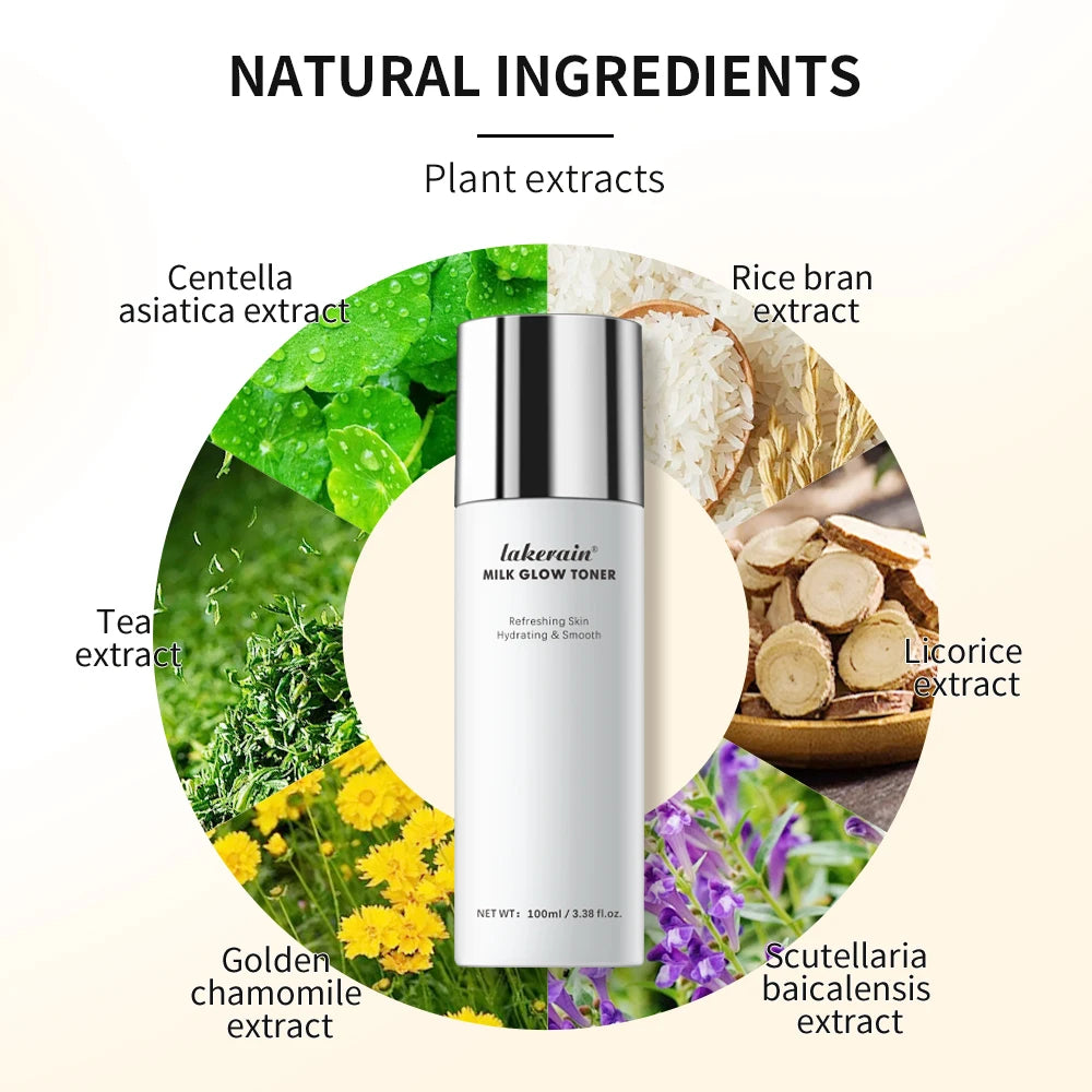 Milk Glow Toner Brightening Skin Powerfully Moisturizes Relieve Dry And Tired Skin Locks In Moisture Beauty Skin Care 100ML Peaceful Pleasures Health and Wellness