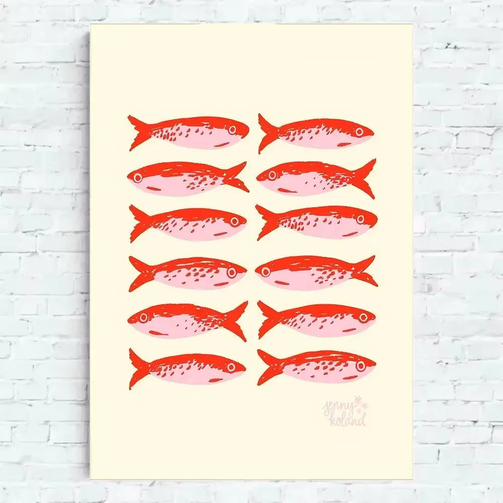 Colorful Ocean Fish Canvas Poster | Unframed Wall Art Print Canvas Wall Art Peaceful Pleasures Health and Wellness TL719 50x70cm Unframed