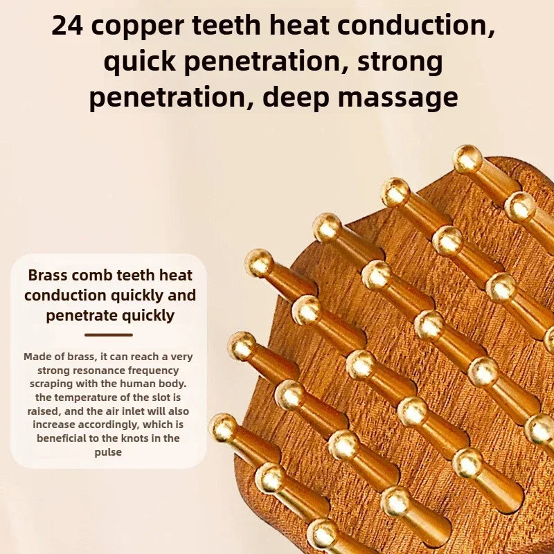 Portable Brass Gua Sha Massage Tool Head Neck Leg Body Meridian Massager Lymphatic Muscle Relief Pain Deep Tissue Massage Peaceful Pleasures Health and Wellness