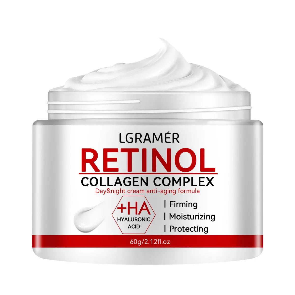 Retinol Collagen Younger Face Cream Moisturizing Smoothes Wrinkles Collagen Hyaluronic Acid Creams Skin Care Cosmetic 30g/60g Peaceful Pleasures Health and Wellness 60g