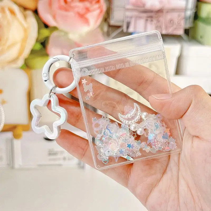 Mini Cartoon Bag Charm Pendant – Glitter Keychain Ornament
