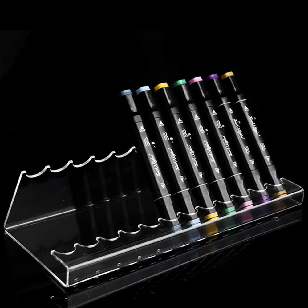 Clear Acrylic Pen & Brush Organizer Display Stand | 6/12 Slots