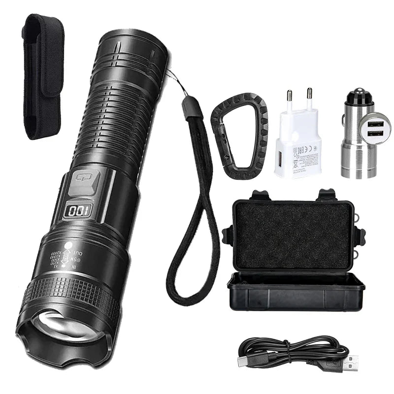 Ultra Bright Zoomable LED Tactical Flashlight | USB Rechargeable