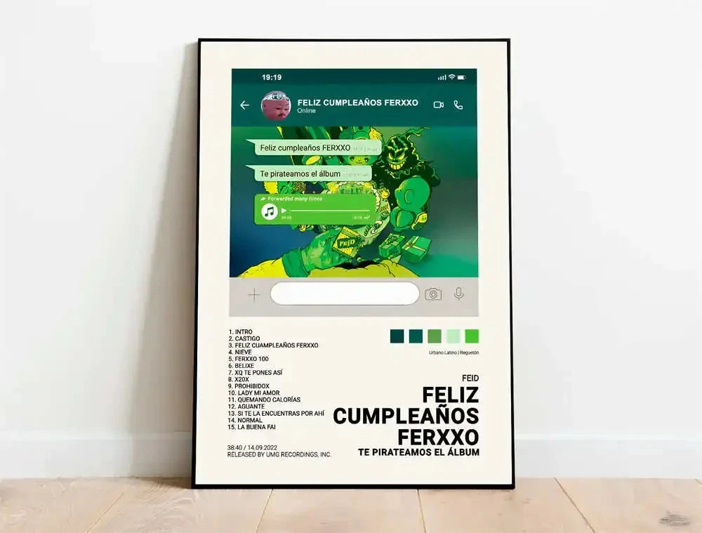 Nordic Pop Rapper Quevedo Poster Aesthetics Mora Feid Eladio Carrion Rauw AlejanDro Music Album Canvas Print Wall Art Home Decor Peaceful Pleasures Health and Wellness