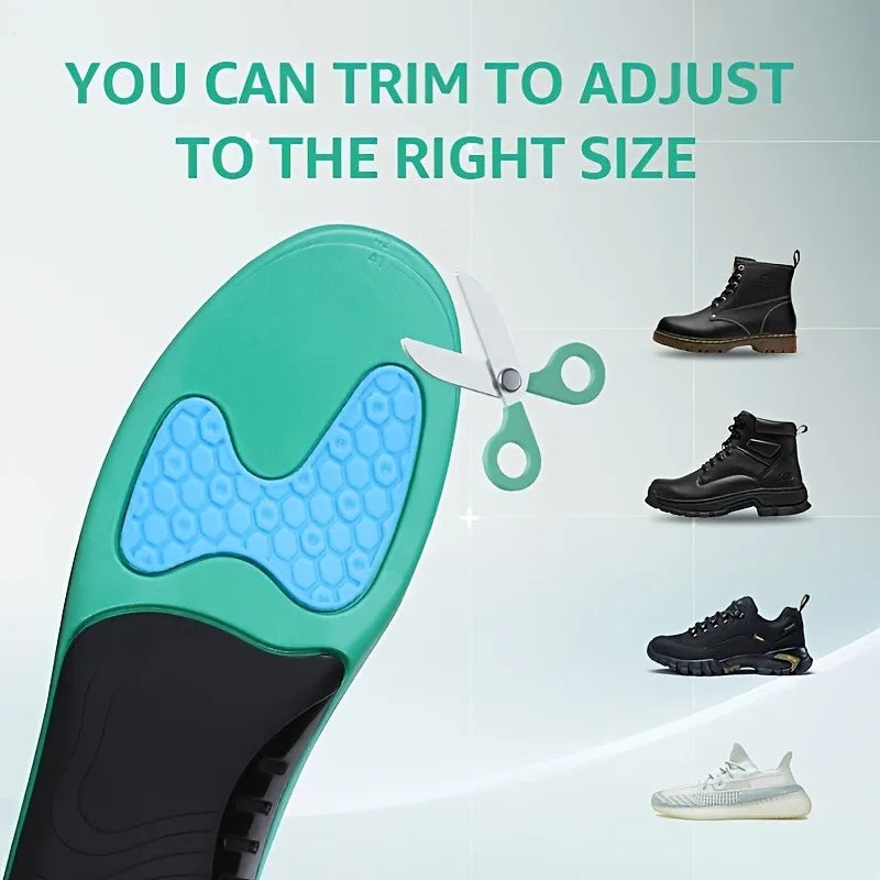 1 pair Orthotic Insoles with Honeycomb Gel Cushioning, Arch Support Shock Absorption for Plantar Fasciitis Relief & Flat Feet Peaceful Pleasures Health and Wellness