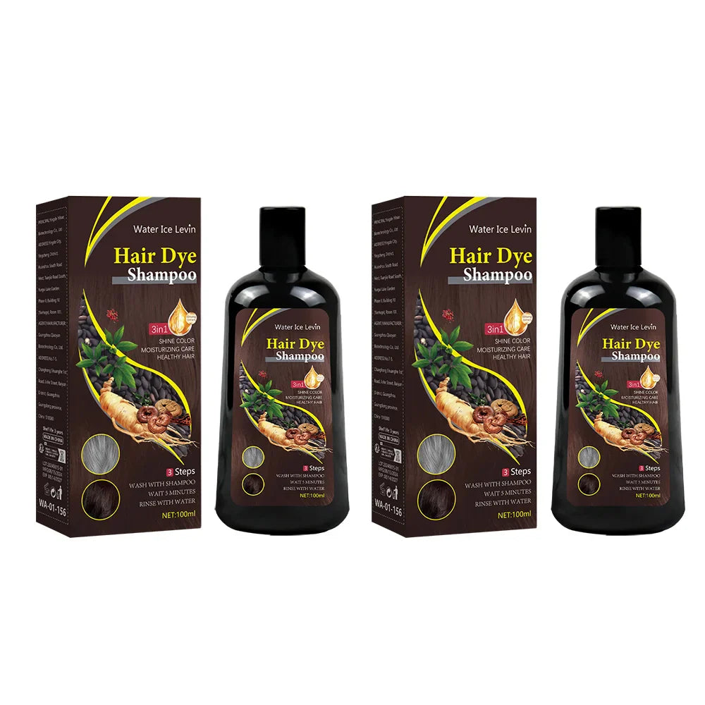 3-in-1 Dark Brown Hair Color Shampoo | Herbal Formula 100ml