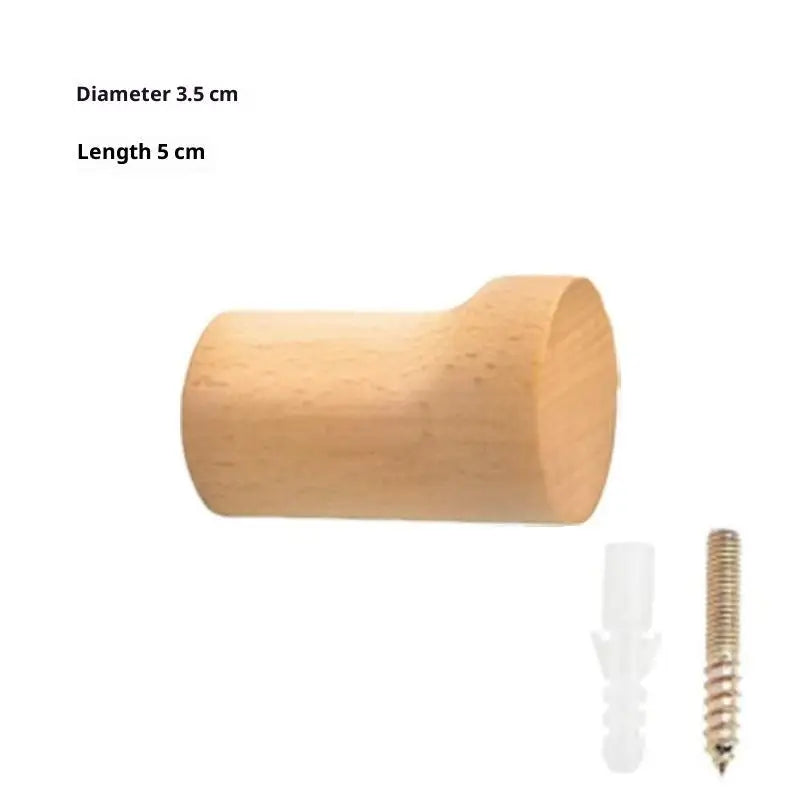 Wall Hanger Wood Hook Beech Holder Bathroom Key Coat Rack Kitchen Door Decorative Hook For Home Accessories Gadgets Organization Peaceful Pleasures Health and Wellness B Nude