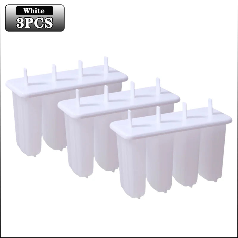 4-Compartment Popsicle Mold with Lid – Reusable DIY Ice Cream Set
