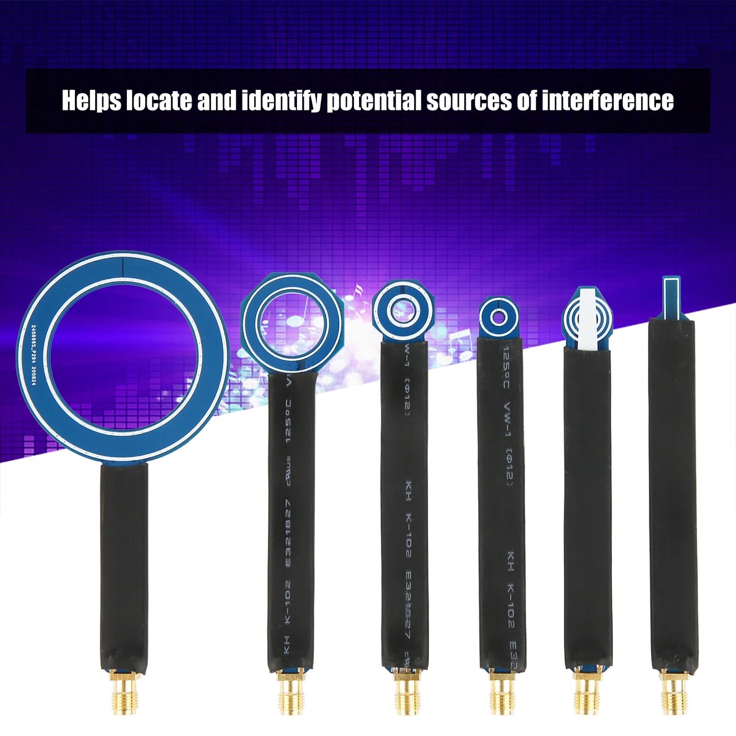 6-Piece Near-Field Magnetic Probe Set | SMA EMI Test Antennas