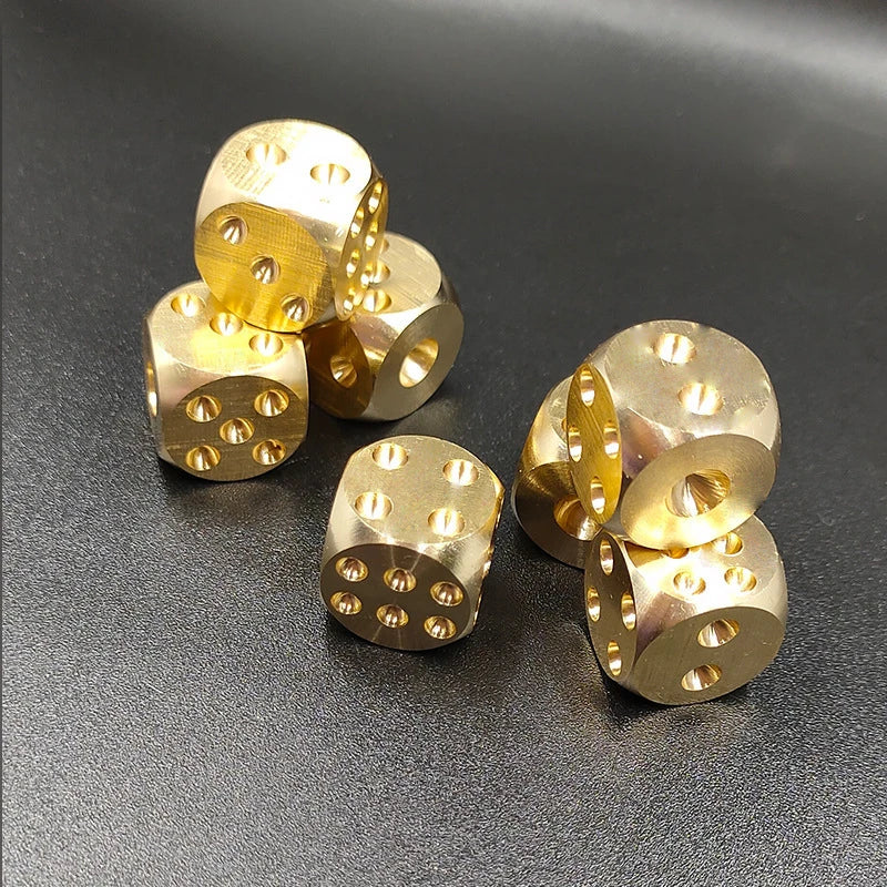 Elegant Brass Dice Carved Board Game Set, Perfect for Bar Games & Tabletop Fun, Unique Gift Idea for Gamers & Collectors Peaceful Pleasures Health and Wellness