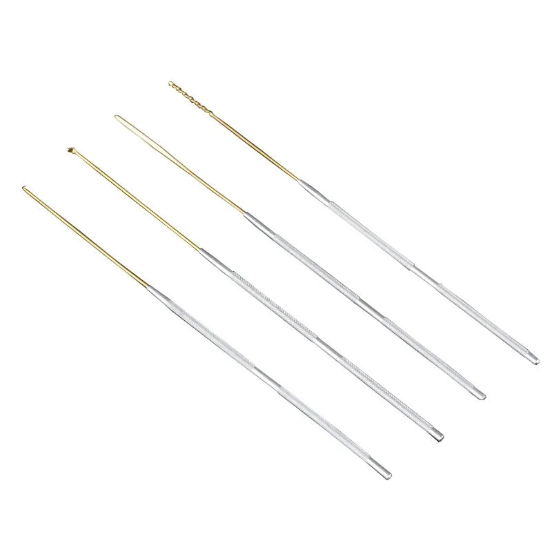Ear Wax Removal Tool Kit for Kids and Adults, Set of 4pcs, Copper Stainless Steel Ear Wax Pick Curette Earpick Cleaner, Home Use Peaceful Pleasures Health and Wellness