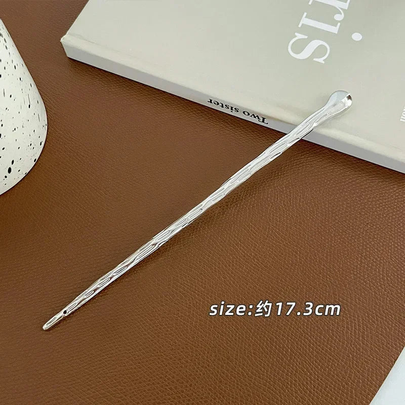 4pcs Trendy Metal Hair Accessories for Women, Minimalist Geometric Bump Hairpin Hair Sticks, Headwear Hairstyle Jewelry Peaceful Pleasures Health and Wellness E