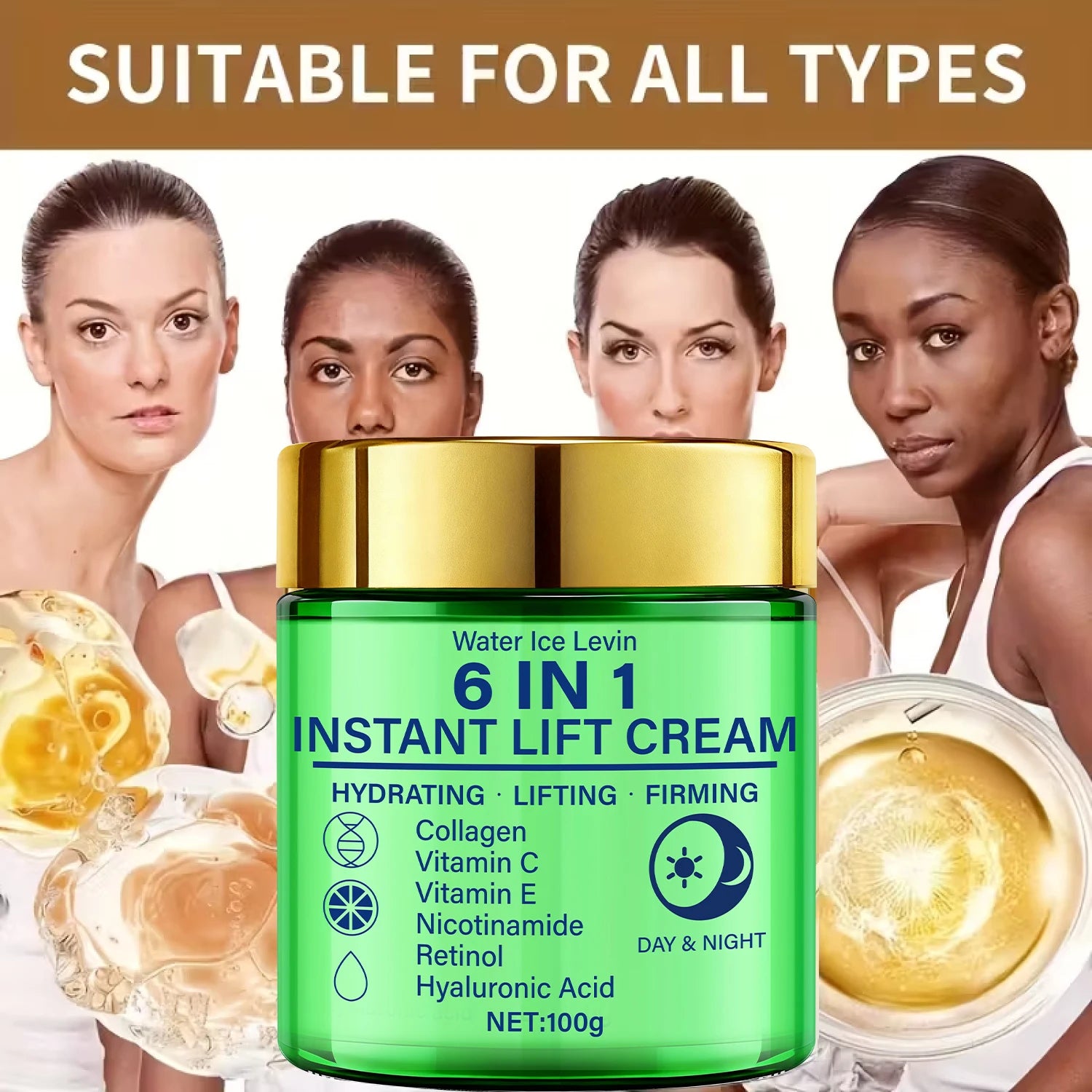 6-in-1 Collagen & Retinol Lift Face Cream – Day & Night Face Lift Cream Peaceful Pleasures Health and Wellness