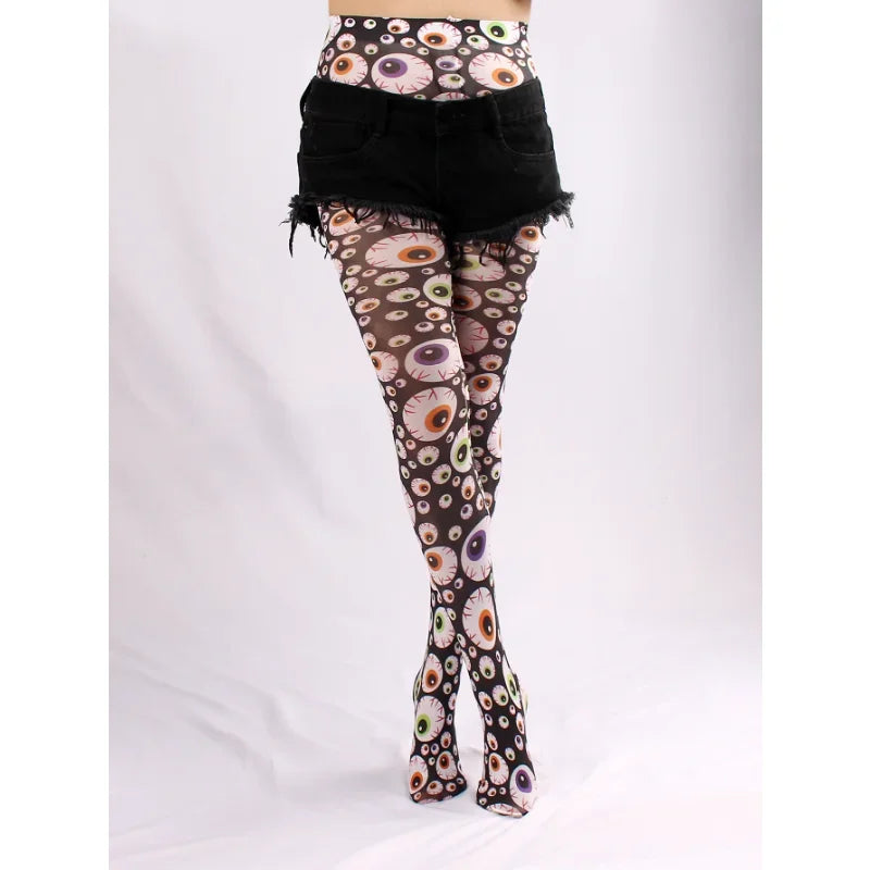 Evil Eyes Tight women Spring New Women Sheer Sexy Tattoo Printed Pantyhose Tights Stockings Anti-Hook Women's Socks Peaceful Pleasures Health and Wellness