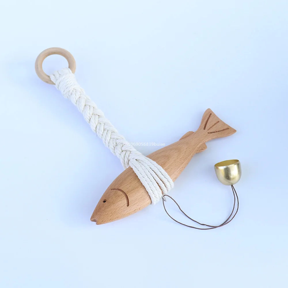 Wall Wooden Door Pendants Ultra-thin Tree Fish Ornament Lightweight Saves Space Wall-mounting Fish Hangable Pollack Charm Crafts Peaceful Pleasures Health and Wellness