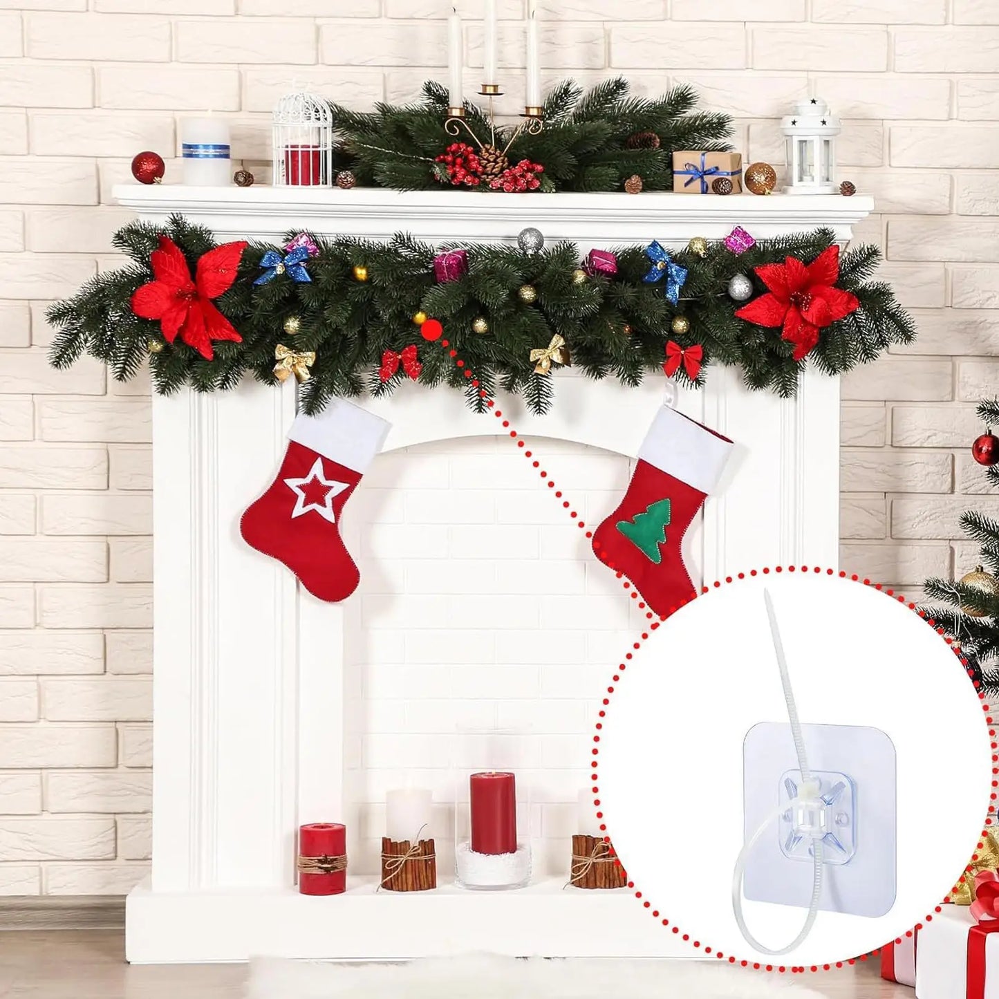 40-Pack Transparent Self Adhesive Hooks | No-Drill Wall Hangers Adhesive Wall Hooks Peaceful Pleasures Health and Wellness