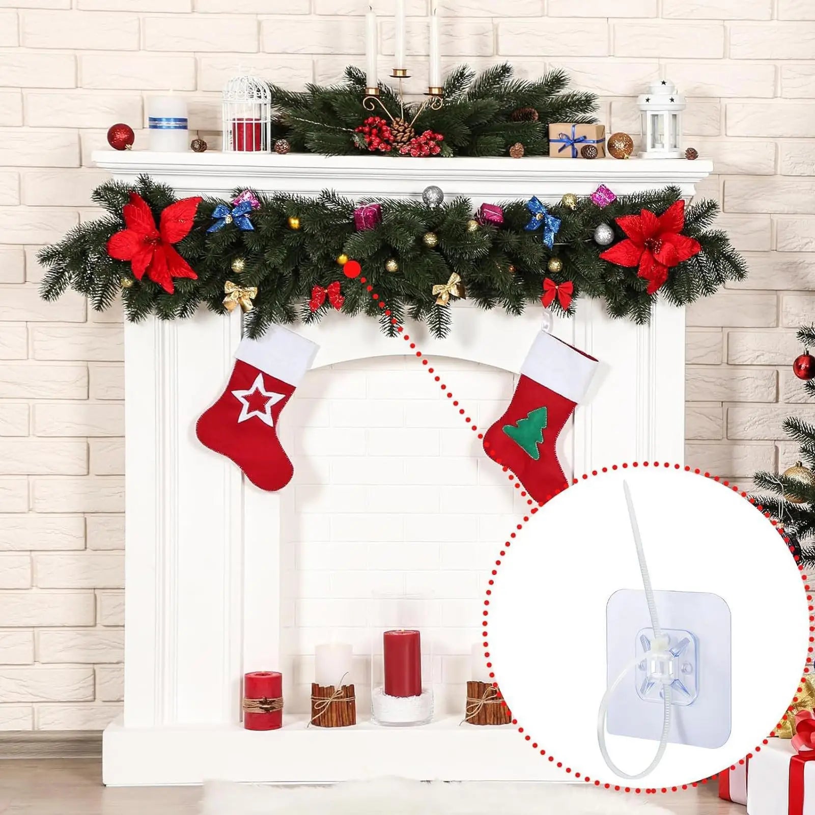 40-Pack Transparent Self Adhesive Hooks | No-Drill Wall Hangers Adhesive Wall Hooks Peaceful Pleasures Health and Wellness