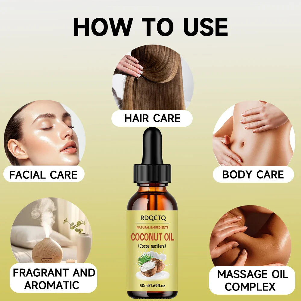 RDQCTQ Coconut Oil – Natural Hair & Skin Moisturizer