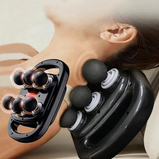 6 Head Massage Gun for Muscle Relief Deep Tissue Percussion for Neck Cervical Spine Full Body Peaceful Pleasures Health and Wellness