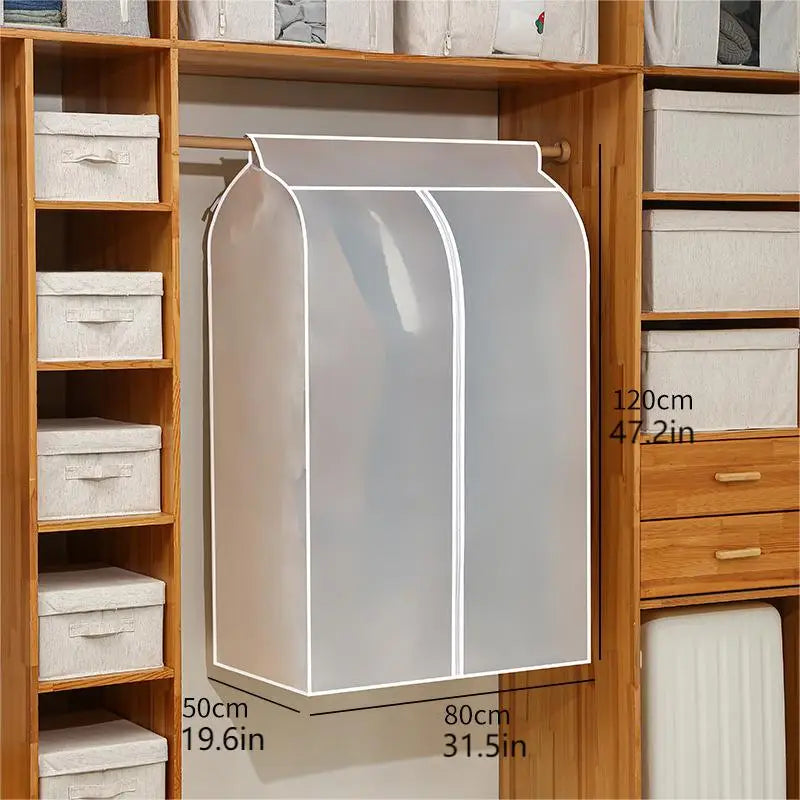 1pc Clothes Dust Cover Wardrobe Hanging Window Dust Cover Clothing Cover Cloth Household Clothing Cover Hanging Clothes Bag Peaceful Pleasures Health and Wellness 50X80X120CM