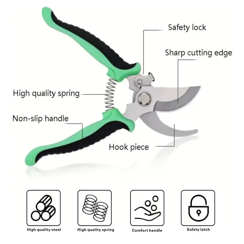 Pruner Garden Scissors Professional Sharp Bypass Pruning Shears Tree Trimmers Secateurs Hand Clippers For Garden Beak Scissors Peaceful Pleasures Health and Wellness