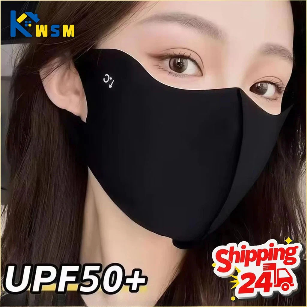 Ice Silk UV Face Mask – Cooling Sun Balaclava for Women