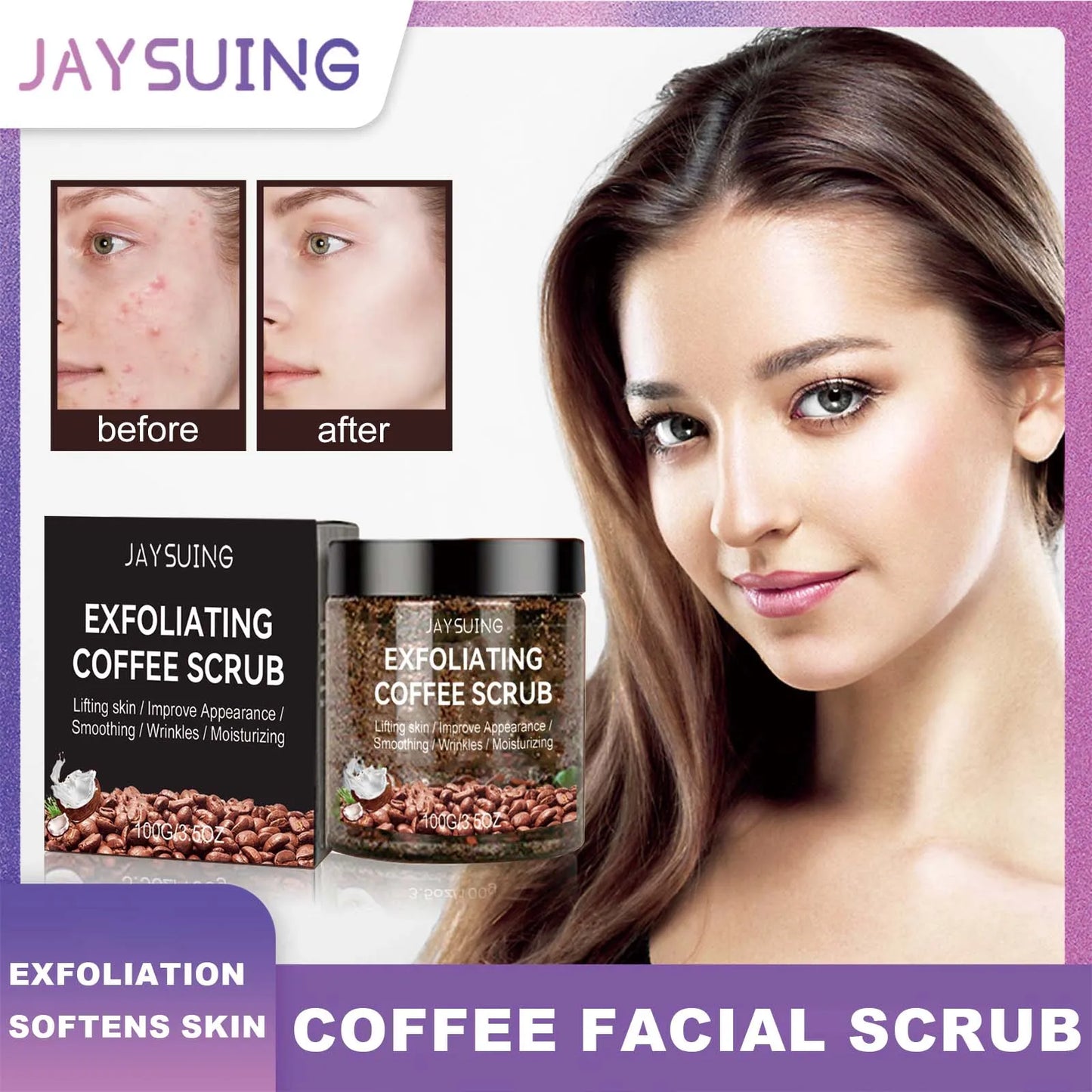Jaysuing Coffee Facial Scrub | Natural Exfoliating & Brightening