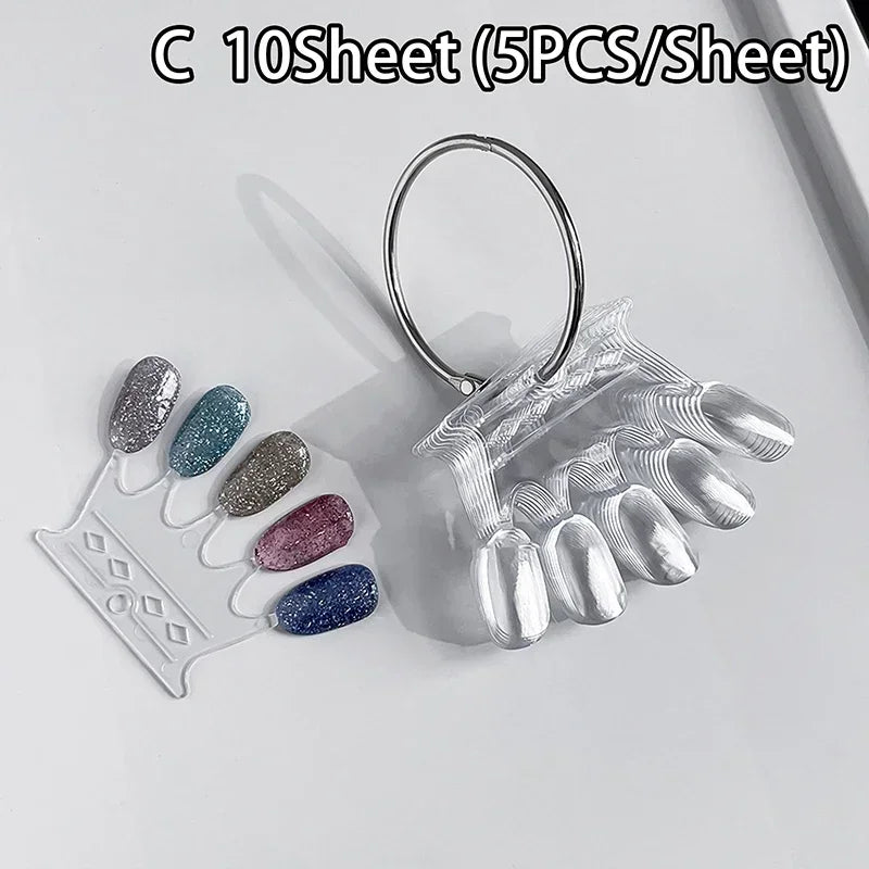 Nail Swatches Color Card Display Chart Gel Polish Template Nail Art Tips Sample Stand Nail Polish Practice Acrylic Palette Peaceful Pleasures Health and Wellness C