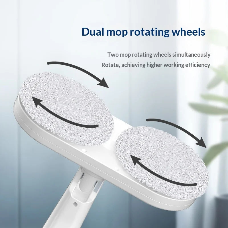 HOMEFISH 2-in-1 Wireless Electric Spin Mop Wet Dry Automatic Floor Cleaner for Home Car Glass Ceiling Window Door Peaceful Pleasures Health and Wellness