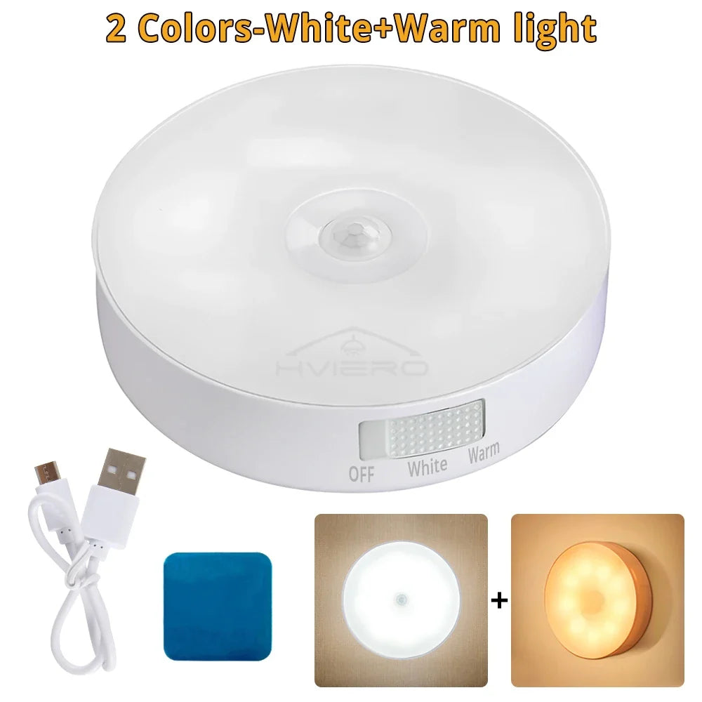 LED Motion Sensor Night Light – USB Rechargeable Wireless Lamp