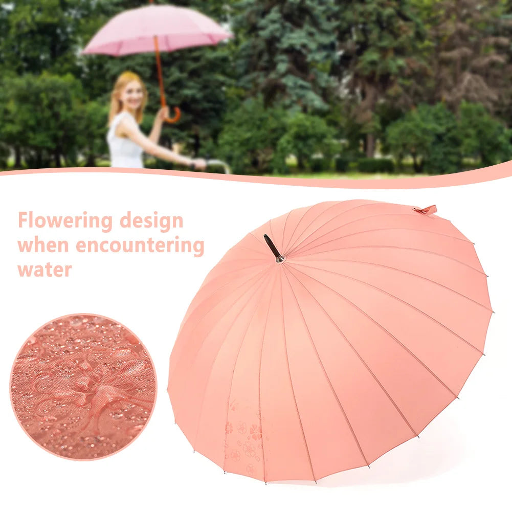 Long Handle Umbrellas Ultra Large Retro Style Umbrella J Stick 24 Ribs Dual-Use Umbrellas Strong Windproof Umbrellas Peaceful Pleasures Health and Wellness