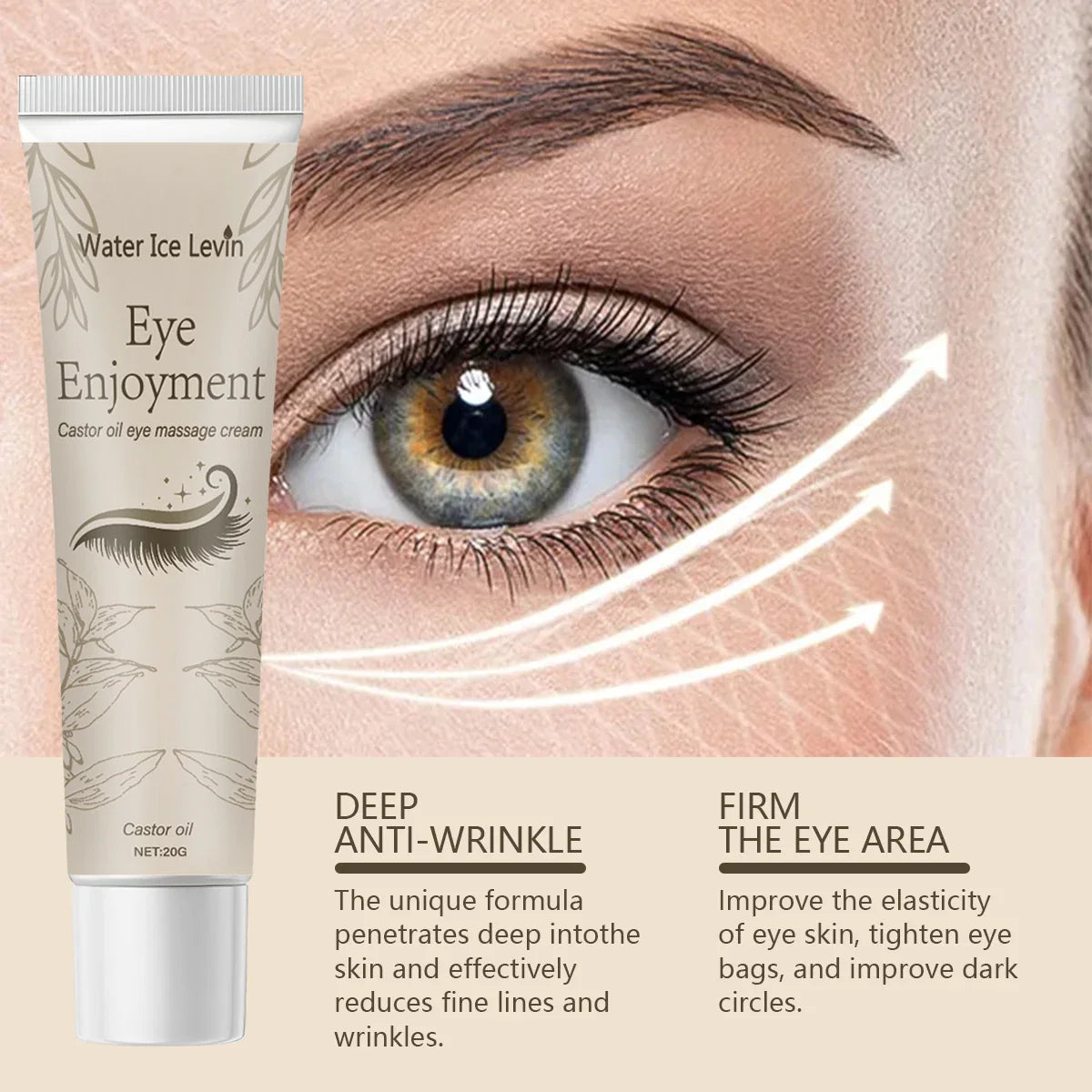 Castor Oil Eye Cream – Anti-Wrinkle, Dark Circles & Firming 20g