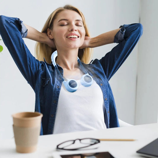 Neck Fans That Blow Cold Air Portable Bladeless USB Personal Fan Adjustable Personal Cooling Device For Car Classroom Indoor Peaceful Pleasures Health and Wellness China Mainland