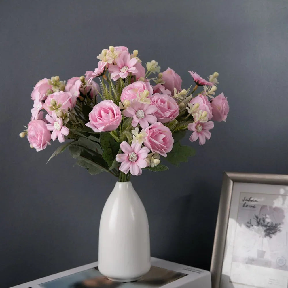 Silk Rose Artificial Flower Bouquet | Wedding & Home Decor